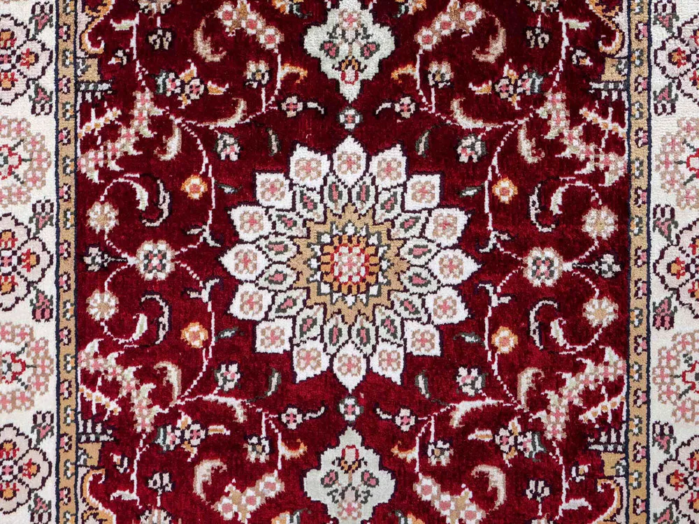 Silketeppe - Kina silke - 90 x 63 cm - mørkeblå