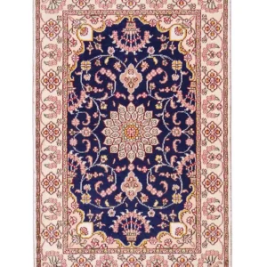 Silketeppe - Kina silke - 92 x 60 cm - mørkeblå