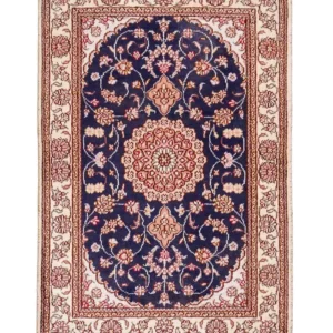 Silketeppe - Kina silke - 92 x 62 cm - mørkeblå