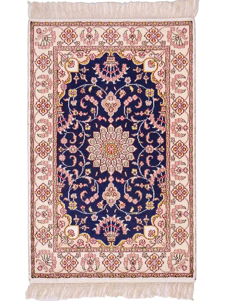 Silketeppe - Kina silke - 92 x 60 cm - mørkeblå