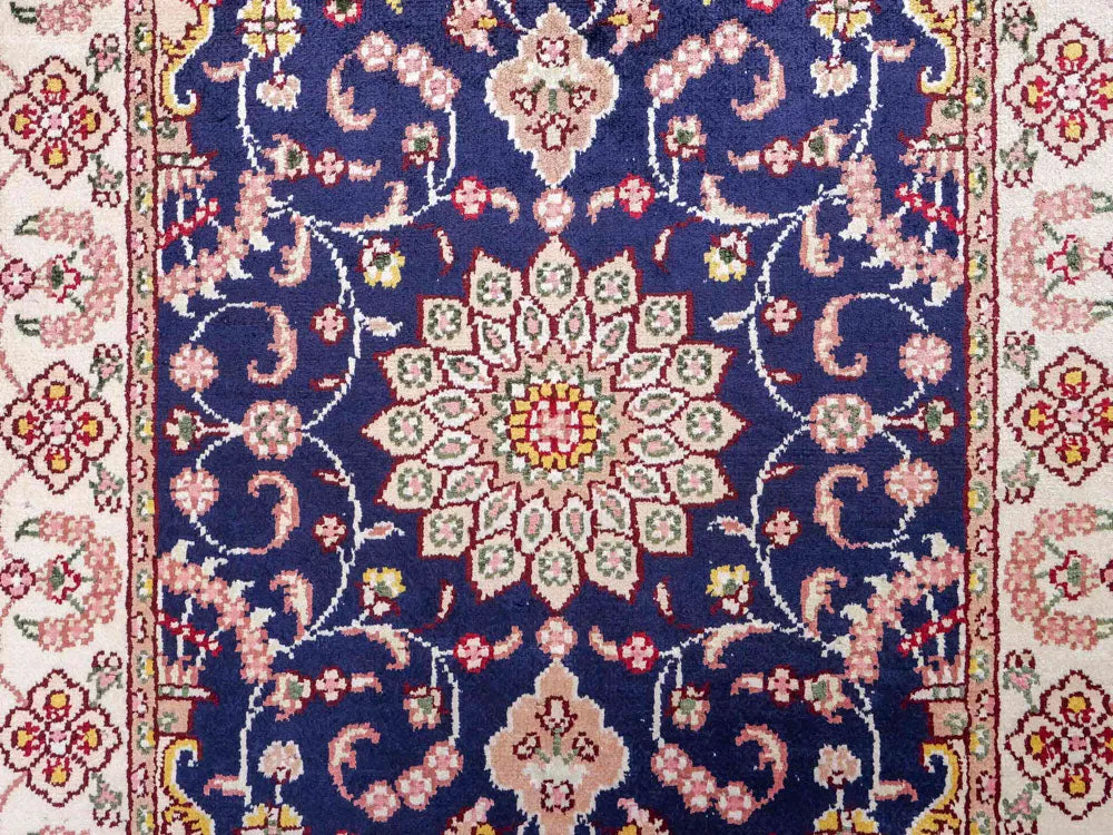 Silketeppe - Kina silke - 92 x 60 cm - mørkeblå