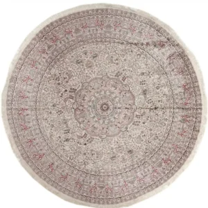 Silketeppe - Kina silke rundt - 300 x 300 cm - beige