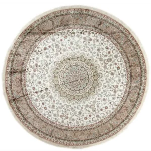 Silketeppe - Kina silke rundt - 303 x 303 cm - beige