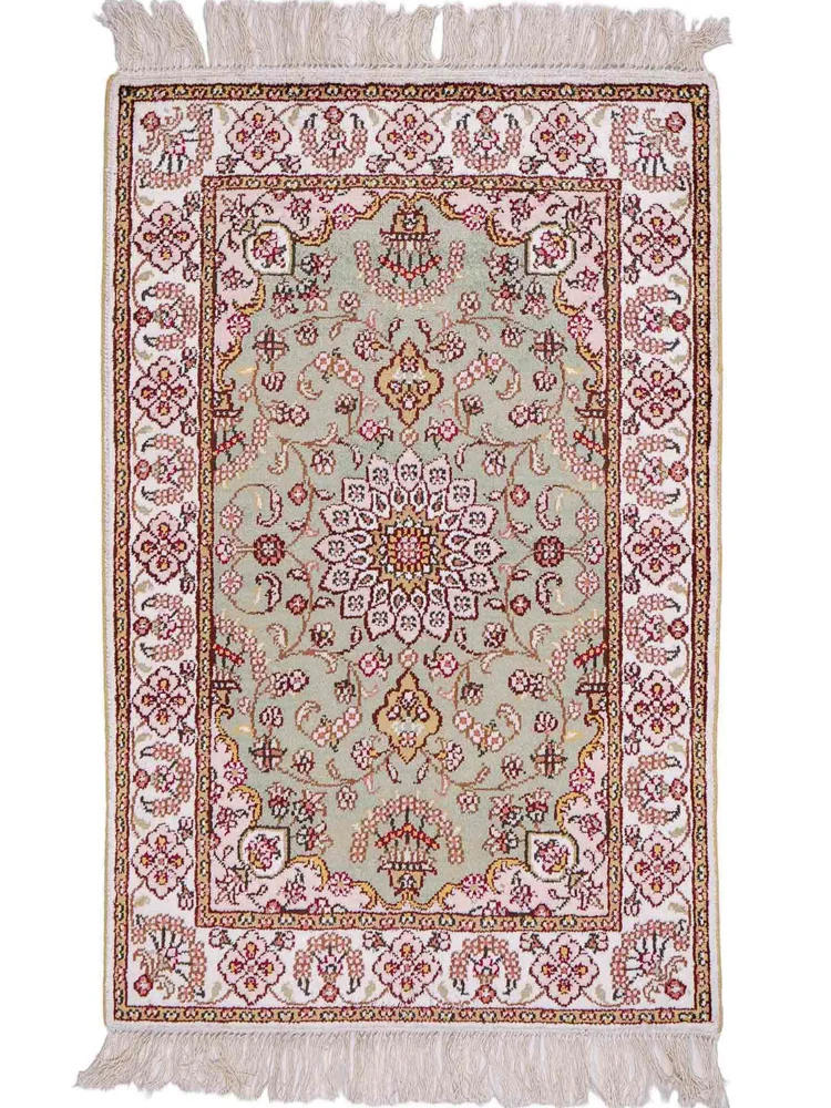 Silketeppe - Kina silke - 92 x 63 cm - sand