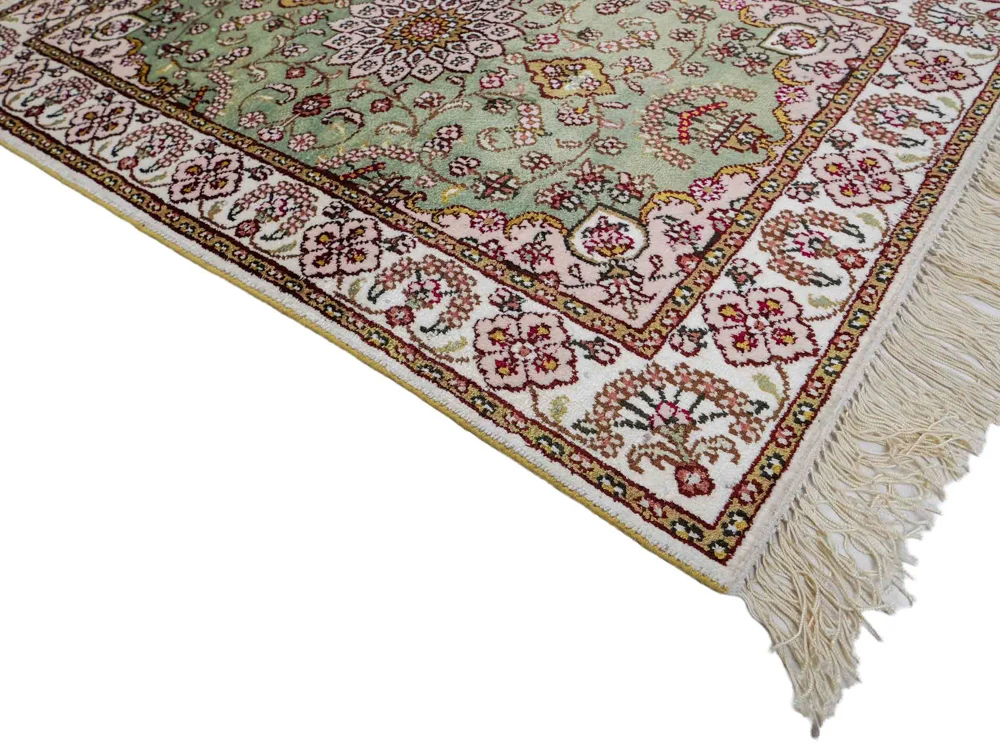 Silketeppe - Kina silke - 92 x 63 cm - sand