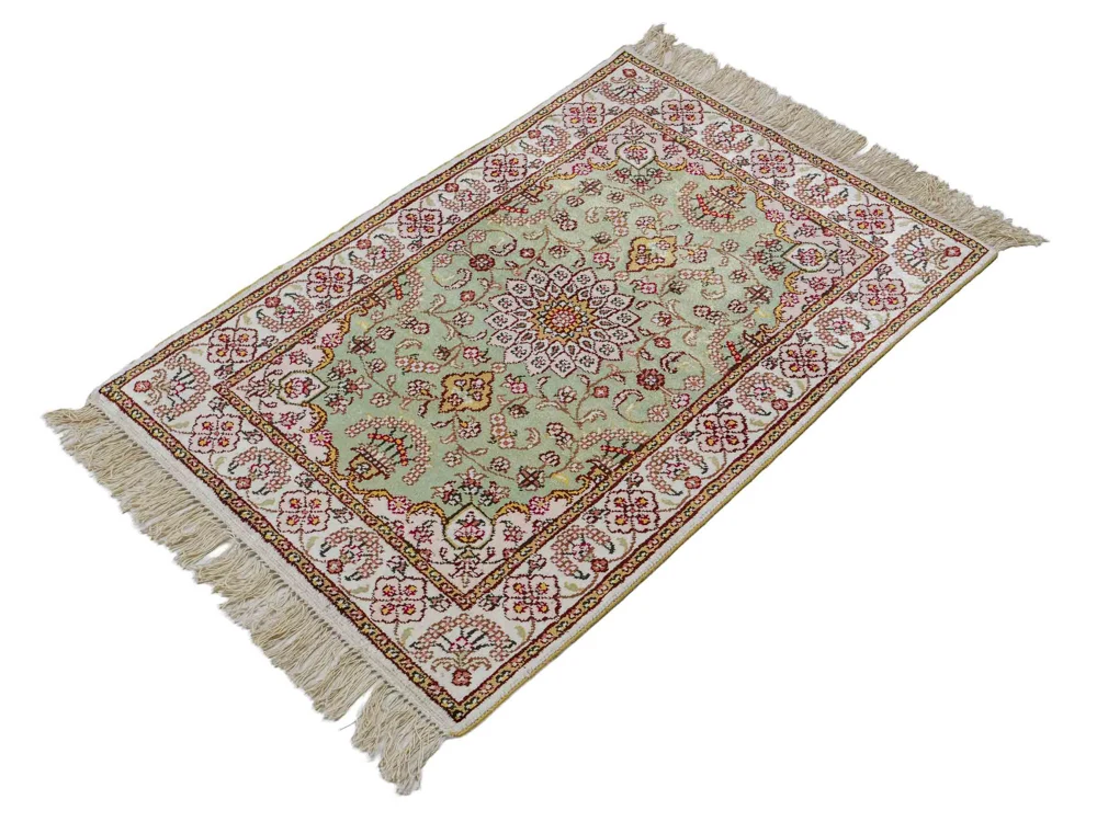 Silketeppe - Kina silke - 92 x 63 cm - sand