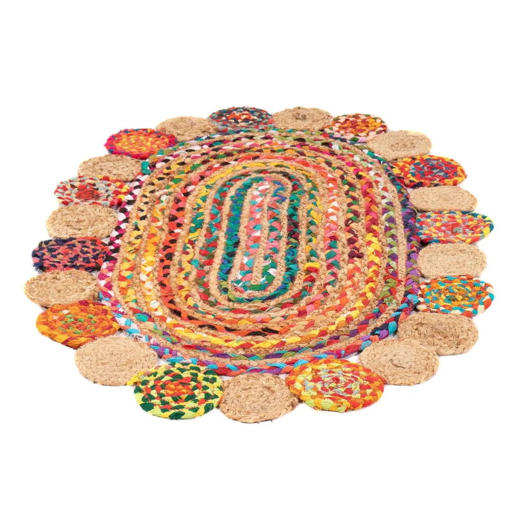 Sisalteppe oval - 91 x 61 cm - flerfarget