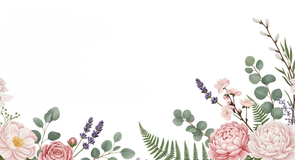 Tapet barnerom | Delikate blomster og myk løvverk en beroligende stemning