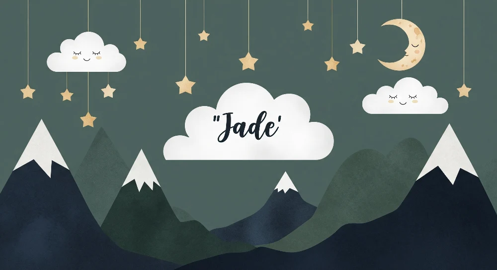 Tapet barnerom | Smilende skyer og Jade-fjell