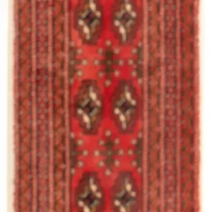 Turkaman teppe - 100 x 50 cm - mørk rød