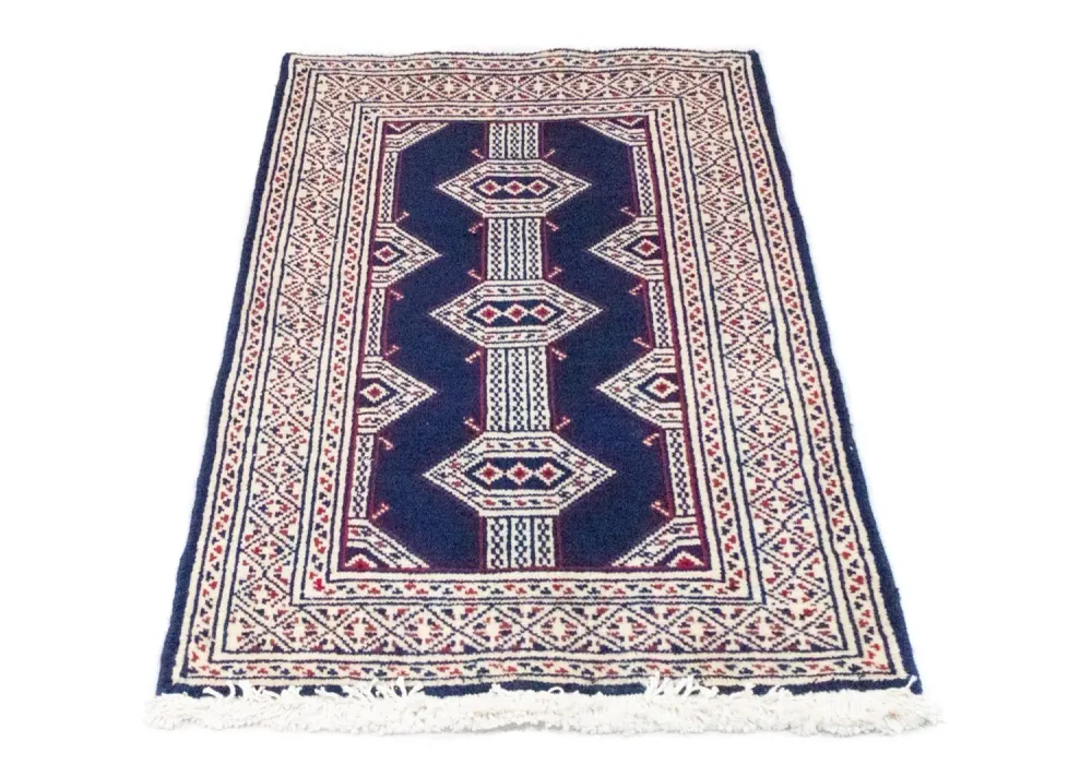 Turkaman teppe - 90 x 62 cm - blå