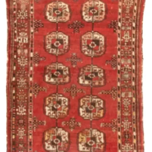 Turkaman teppe - 121 x 83 cm - mørk rød