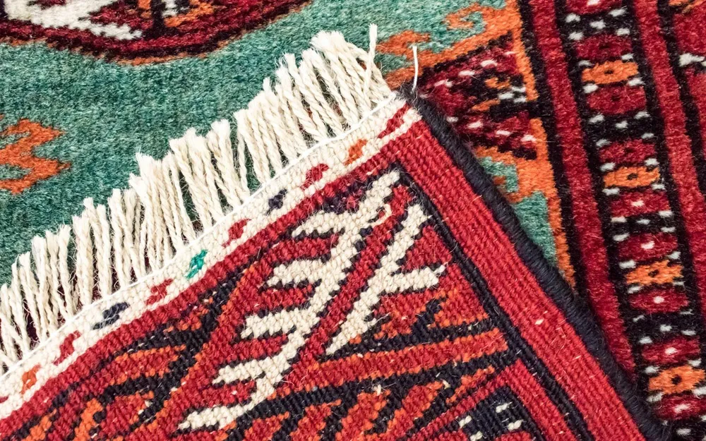 Turkaman teppe - 124 x 100 cm - turkis