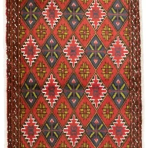 Turkaman teppe - 130 x 60 cm - oransje