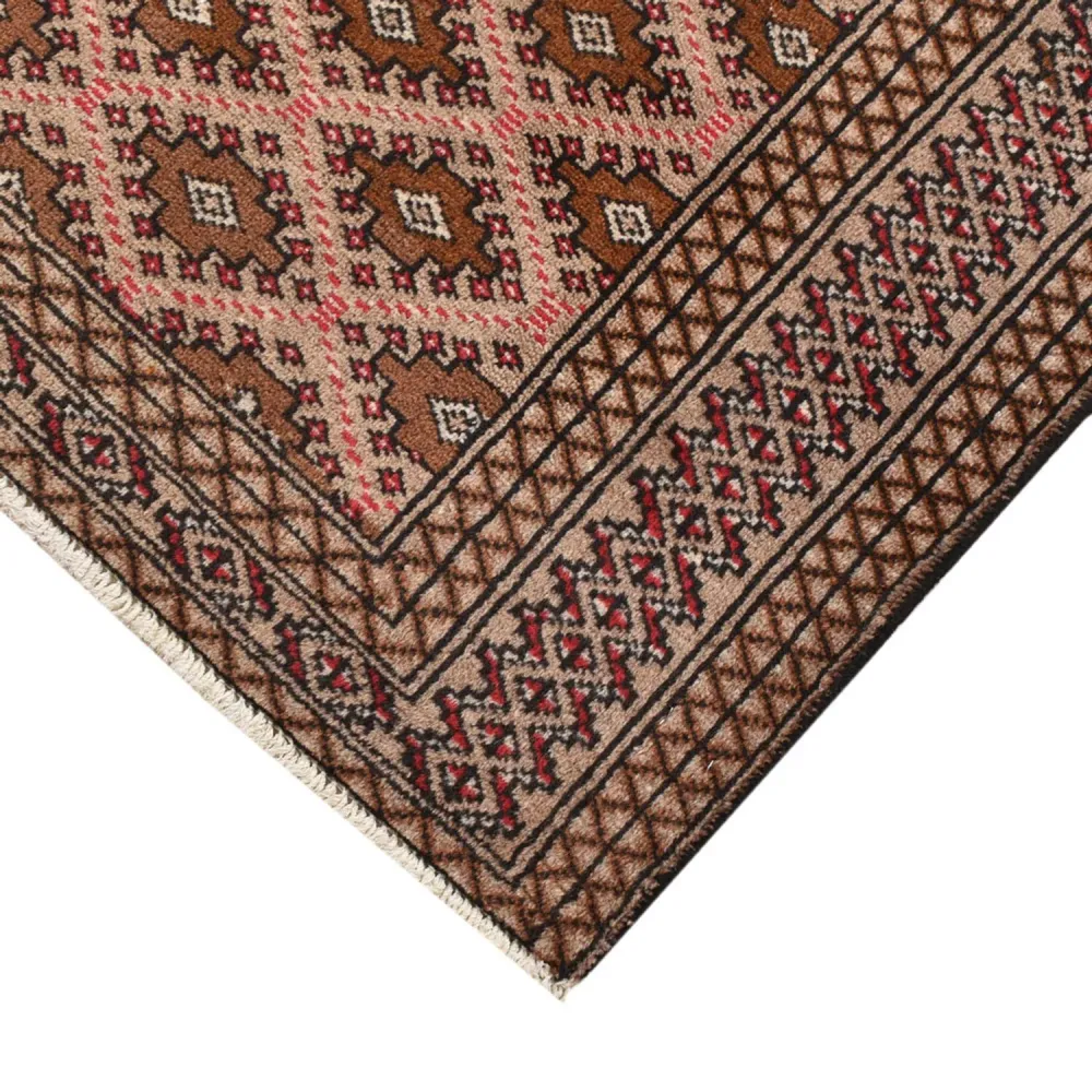 Turkaman teppe - 132 x 97 cm - lys rød