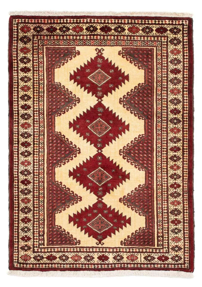 Turkaman teppe - 133 x 92 cm - mørk rød