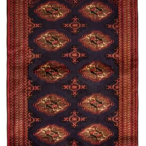 Turkaman teppe - 134 x 99 cm - mørkeblå