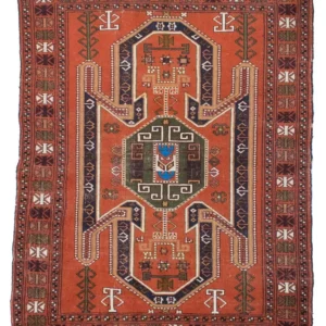 Turkaman teppe - 160 x 125 cm - oransje