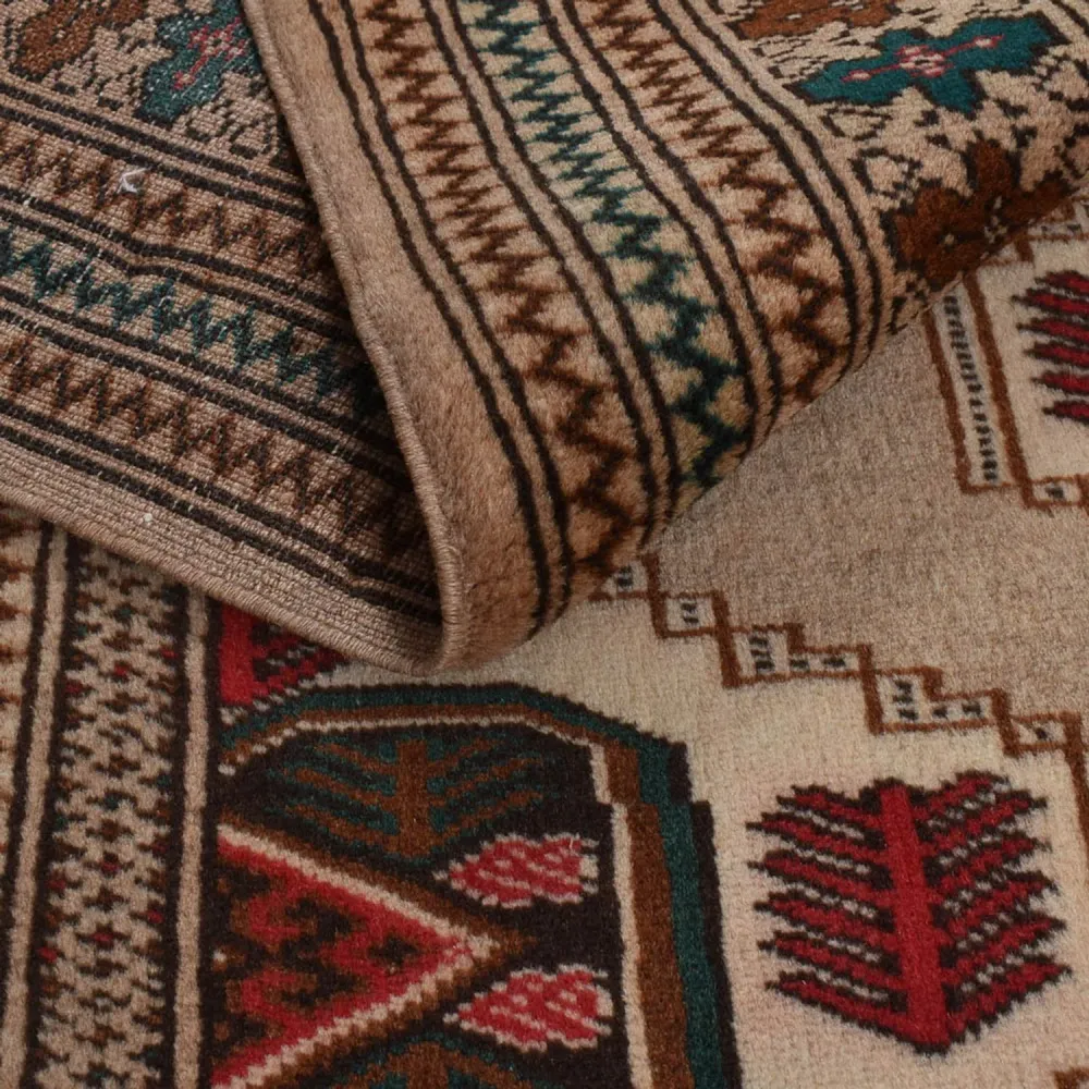 Turkaman teppe - 199 x 143 cm - flerfarget