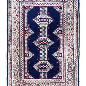Turkaman teppe - 90 x 62 cm - blå