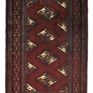 Turkaman teppe - 95 x 66 cm - rød