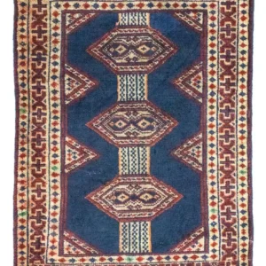 Turkaman teppe - 83 x 63 cm - blå