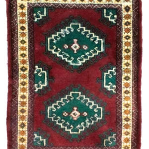Turkaman teppe - 87 x 64 cm - rød