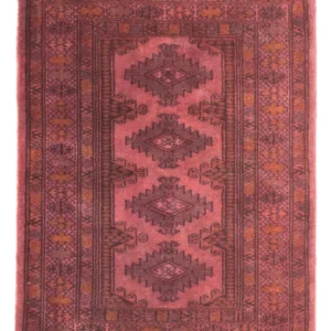 Turkaman teppe - 95 x 66 cm - lys rød