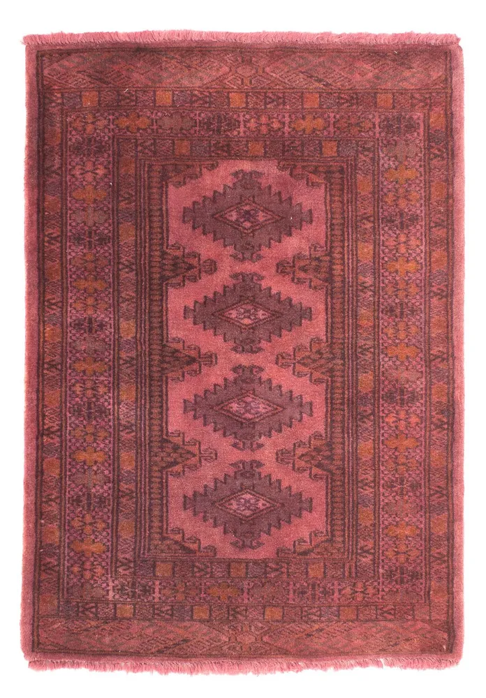 Turkaman teppe - 95 x 66 cm - lys rød