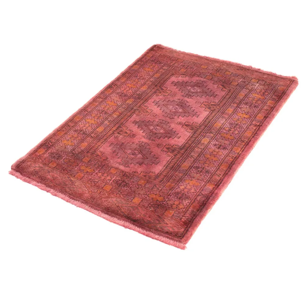 Turkaman teppe - 95 x 66 cm - lys rød