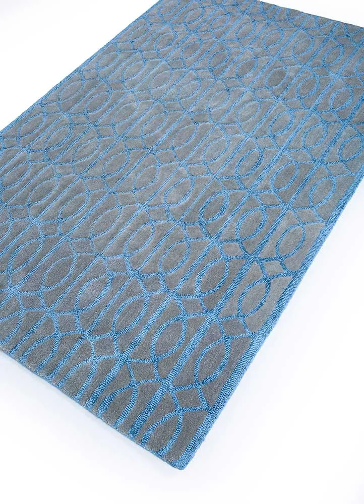 Ullteppe - 180 x 120 cm - havblå