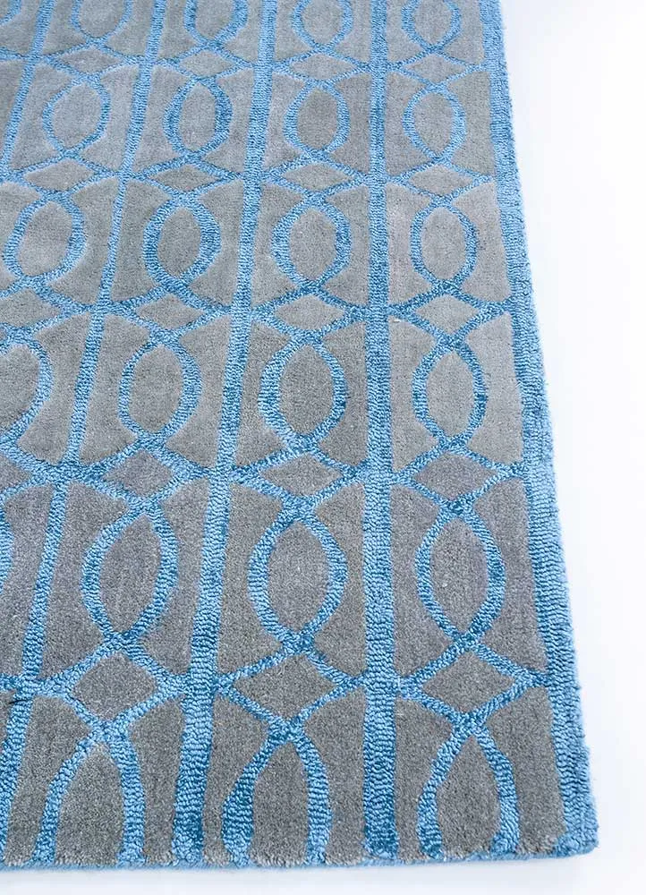Ullteppe - 180 x 120 cm - havblå