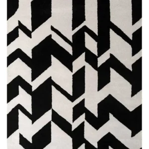 Ullteppe - 235 x 148 cm - svart og hvitt