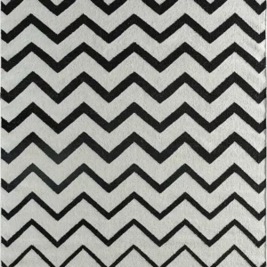 Ullteppe - 240 x 150 cm - svart og hvitt