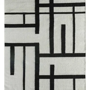 Ullteppe - 240 x 150 cm - svart og hvitt