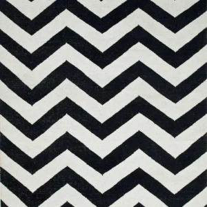 Ullteppe - 240 x 150 cm - svart og hvitt