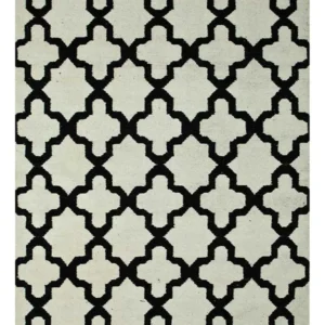 Ullteppe - 240 x 150 cm - svart og hvitt
