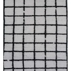Ullteppe - 240 x 150 cm - svart og hvitt