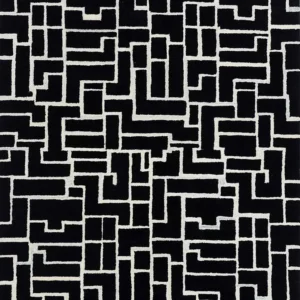 Ullteppe - 270 x 180 cm - svart og hvitt
