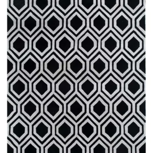 Ullteppe - 330 x 240 cm - svart og hvitt