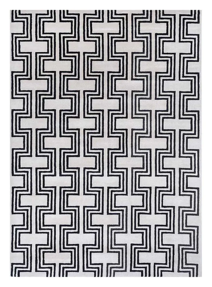Ullteppe - 330 x 240 cm - svart og hvitt