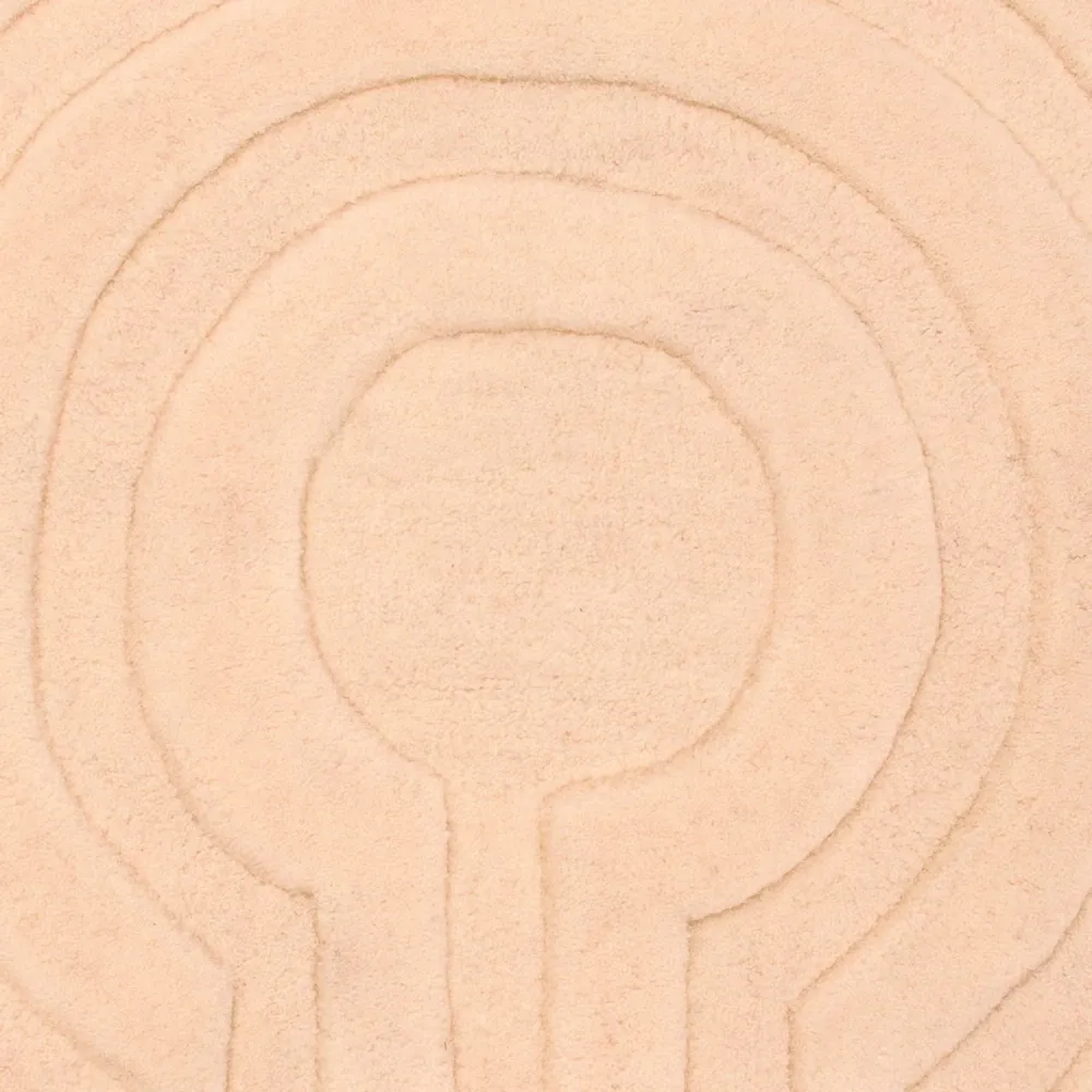Ullteppe rundt - 80 x 80 cm - beige