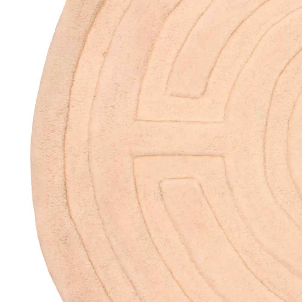 Ullteppe rundt - 80 x 80 cm - beige