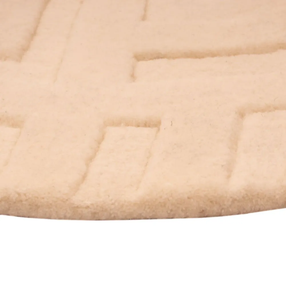 Ullteppe rundt - 80 x 80 cm - beige