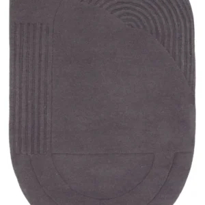 Ullteppe spesiell form - 90 x 60 cm - grå