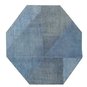 Ullteppe spesiell form - 180 x 180 cm - blå
