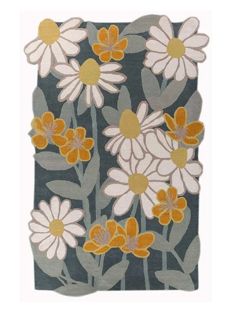 Ullteppe spesiell form - 270 x 180 cm - flerfarget