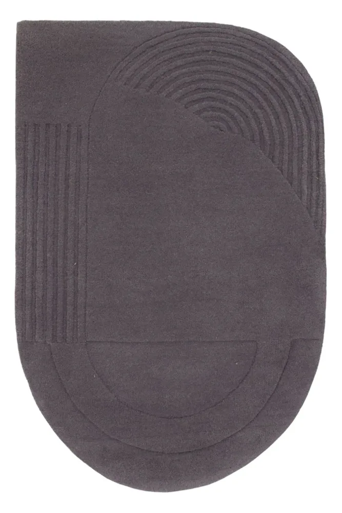 Ullteppe spesiell form - 90 x 60 cm - grå