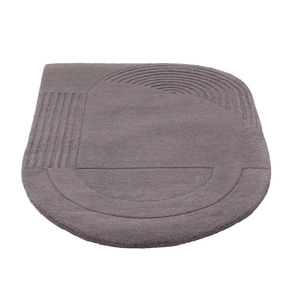 Ullteppe spesiell form - 90 x 60 cm - grå