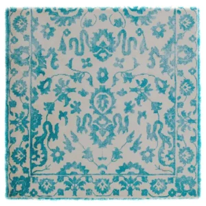 Viskose teppe square - 70 x 70 cm - turkis